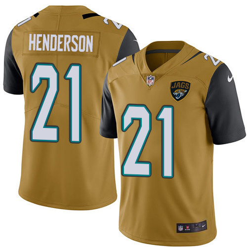 Jacksonville Jaguars #21 C.J. Henderson Gold Youth Stitched NFL Limited Rush Jersey->youth nfl jersey->Youth Jersey